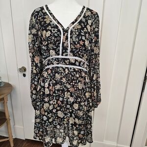 Sweet Lemon Floral Black Dress